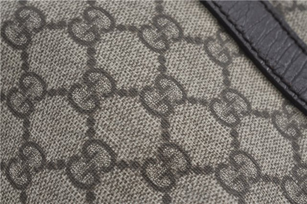 Authentic GUCCI GG Supreme Shoulder Tote Bag PVC Leather 114595 Brown J4223