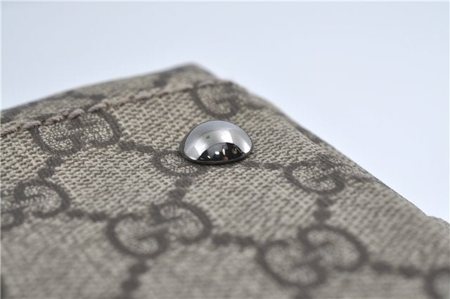 Authentic GUCCI GG Supreme Shoulder Tote Bag PVC Leather 114595 Brown J4223