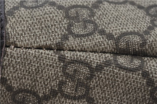 Authentic GUCCI GG Supreme Shoulder Tote Bag PVC Leather 114595 Brown J4223