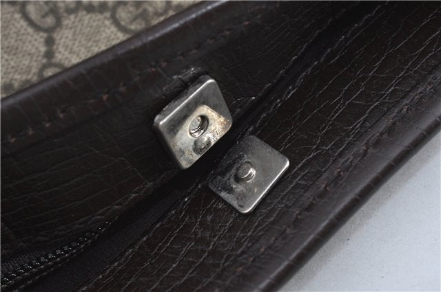 Authentic GUCCI GG Supreme Shoulder Tote Bag PVC Leather 114595 Brown J4223