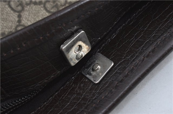 Authentic GUCCI GG Supreme Shoulder Tote Bag PVC Leather 114595 Brown J4223