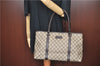 Authentic GUCCI GG Supreme Shoulder Tote Bag PVC Leather 114595 Brown J4223