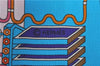 Authentic HERMES Twilly "MAISON DES CARRES" Scarf Silk Blue Box J4229