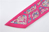 Authentic HERMES Twilly Scarf "17 rue de sevres" Silk Pink Box J4230