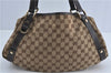 Authentic GUCCI Abbey Shoulder Tote Bag GG Canvas Leather 130736 Brown J4233