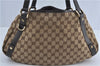 Authentic GUCCI Abbey Shoulder Tote Bag GG Canvas Leather 130736 Brown J4233