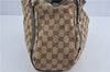 Authentic GUCCI Abbey Shoulder Tote Bag GG Canvas Leather 130736 Brown J4233