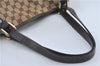 Authentic GUCCI Abbey Shoulder Tote Bag GG Canvas Leather 130736 Brown J4233