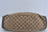 Authentic GUCCI Abbey Shoulder Tote Bag GG Canvas Leather 130736 Brown J4233
