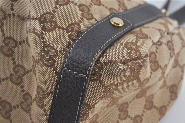 Authentic GUCCI Abbey Shoulder Tote Bag GG Canvas Leather 130736 Brown J4233