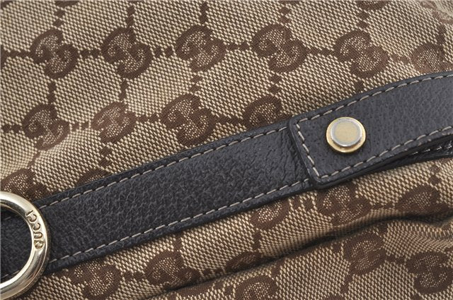Authentic GUCCI Abbey Shoulder Tote Bag GG Canvas Leather 130736 Brown J4233