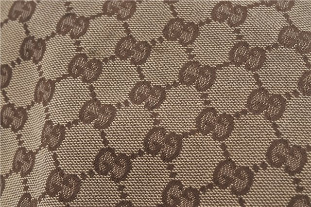 Authentic GUCCI Abbey Shoulder Tote Bag GG Canvas Leather 130736 Brown J4233