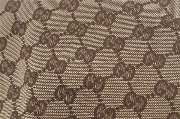 Authentic GUCCI Abbey Shoulder Tote Bag GG Canvas Leather 130736 Brown J4233