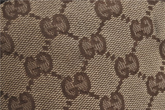 Authentic GUCCI Abbey Shoulder Tote Bag GG Canvas Leather 130736 Brown J4233