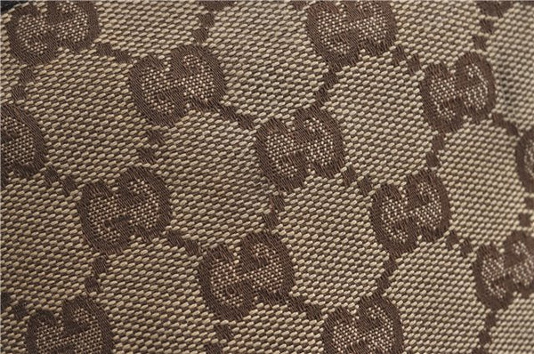 Authentic GUCCI Abbey Shoulder Tote Bag GG Canvas Leather 130736 Brown J4233
