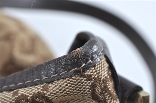 Authentic GUCCI Abbey Shoulder Tote Bag GG Canvas Leather 130736 Brown J4233