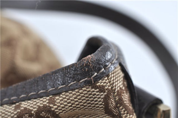 Authentic GUCCI Abbey Shoulder Tote Bag GG Canvas Leather 130736 Brown J4233