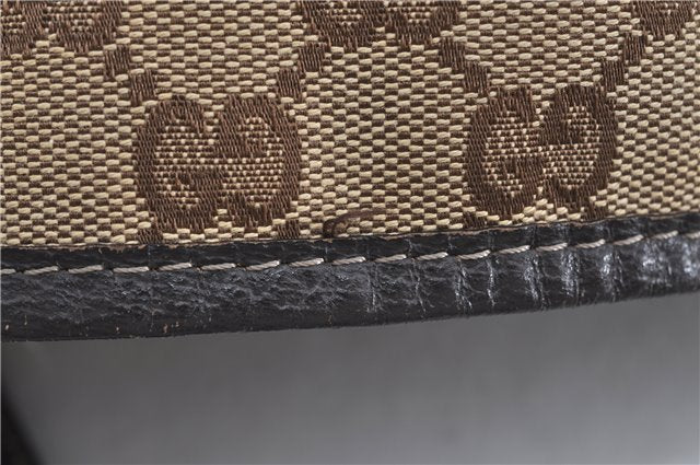 Authentic GUCCI Abbey Shoulder Tote Bag GG Canvas Leather 130736 Brown J4233