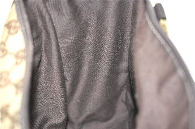 Authentic GUCCI Abbey Shoulder Tote Bag GG Canvas Leather 130736 Brown J4233