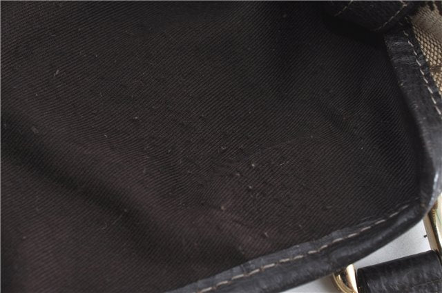 Authentic GUCCI Abbey Shoulder Tote Bag GG Canvas Leather 130736 Brown J4233