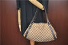 Authentic GUCCI Abbey Shoulder Tote Bag GG Canvas Leather 130736 Brown J4233