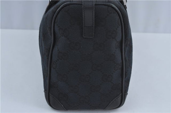 Authentic GUCCI Boston Hand Bag Purse GG Canvas Leather 30458 Black J4234