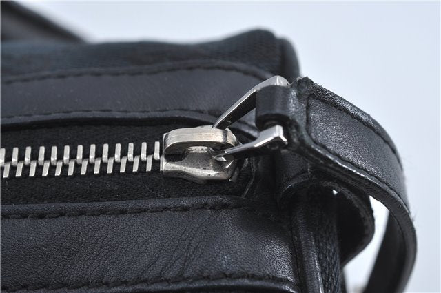 Authentic GUCCI Boston Hand Bag Purse GG Canvas Leather 30458 Black J4234