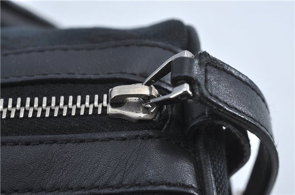 Authentic GUCCI Boston Hand Bag Purse GG Canvas Leather 30458 Black J4234