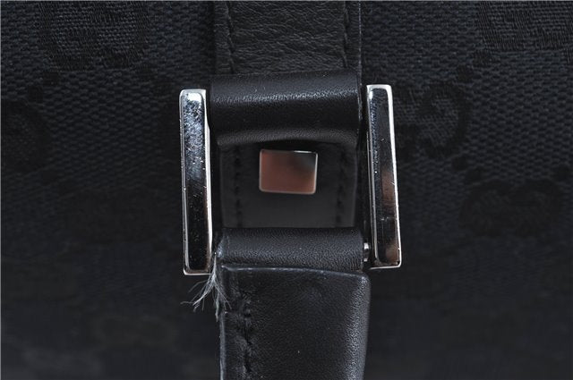 Authentic GUCCI Boston Hand Bag Purse GG Canvas Leather 30458 Black J4234