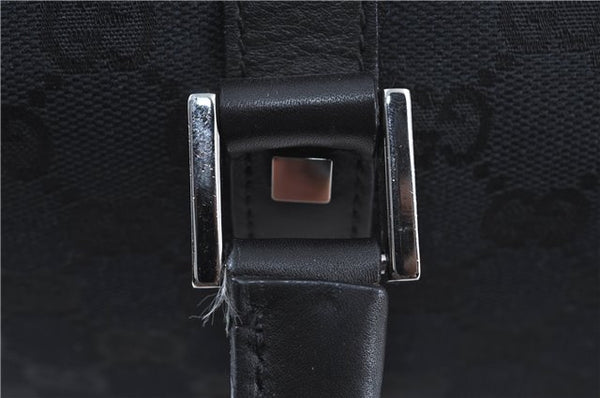 Authentic GUCCI Boston Hand Bag Purse GG Canvas Leather 30458 Black J4234