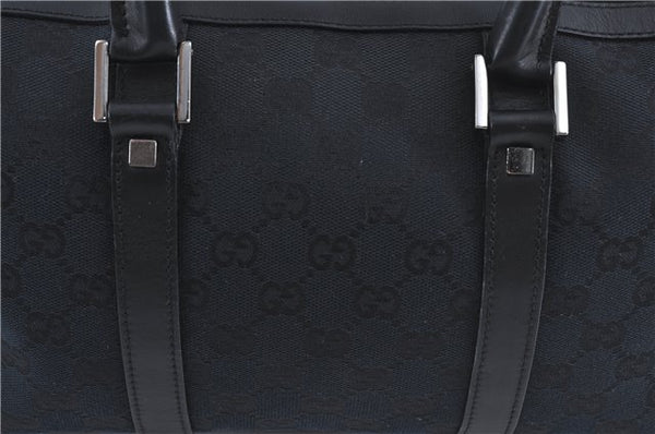 Authentic GUCCI Boston Hand Bag Purse GG Canvas Leather 30458 Black J4234