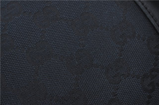 Authentic GUCCI Boston Hand Bag Purse GG Canvas Leather 30458 Black J4234