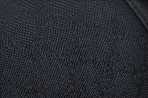 Authentic GUCCI Boston Hand Bag Purse GG Canvas Leather 30458 Black J4234