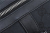 Authentic GUCCI Boston Hand Bag Purse GG Canvas Leather 30458 Black J4234