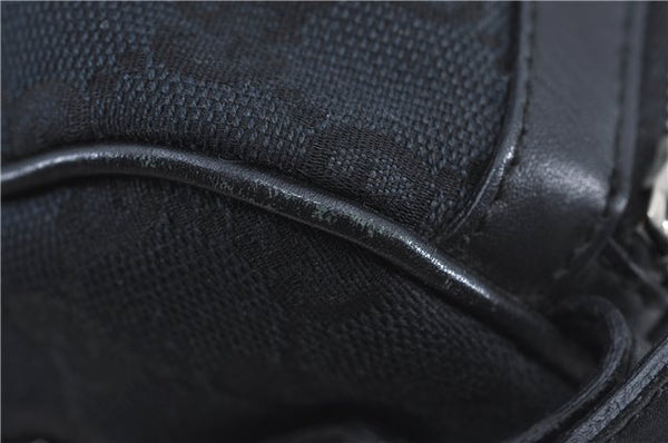 Authentic GUCCI Boston Hand Bag Purse GG Canvas Leather 30458 Black J4234