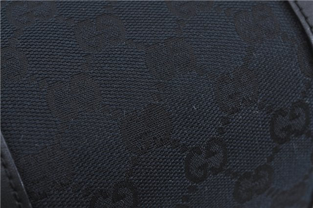 Authentic GUCCI Boston Hand Bag Purse GG Canvas Leather 30458 Black J4234