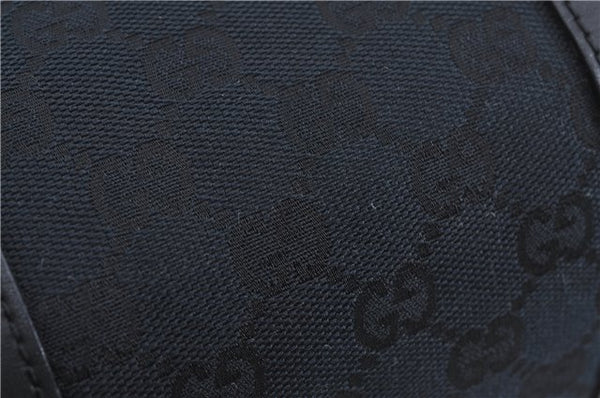 Authentic GUCCI Boston Hand Bag Purse GG Canvas Leather 30458 Black J4234