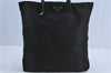 Authentic PRADA Nylon Tessuto Leather Shoulder Tote Hand Bag Black J4235