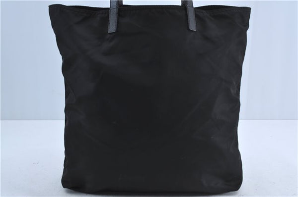 Authentic PRADA Nylon Tessuto Leather Shoulder Tote Hand Bag Black J4235