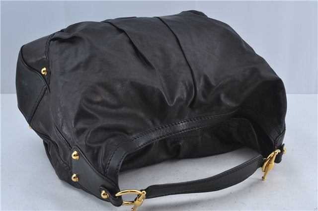 Authentic GUCCI Shoulder Hand Bag Leather 203542 Black J4237