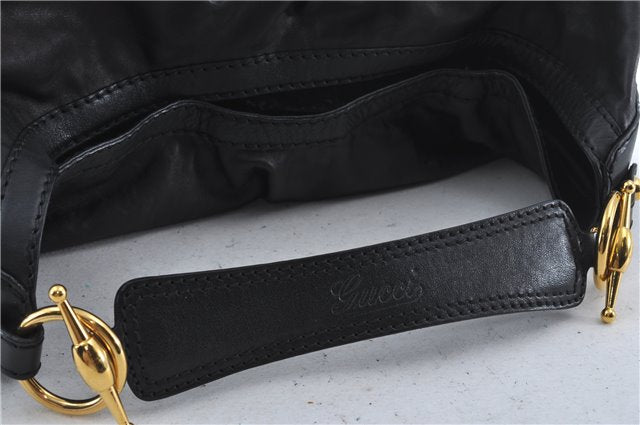 Authentic GUCCI Shoulder Hand Bag Leather 203542 Black J4237