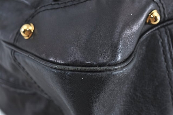 Authentic GUCCI Shoulder Hand Bag Leather 203542 Black J4237