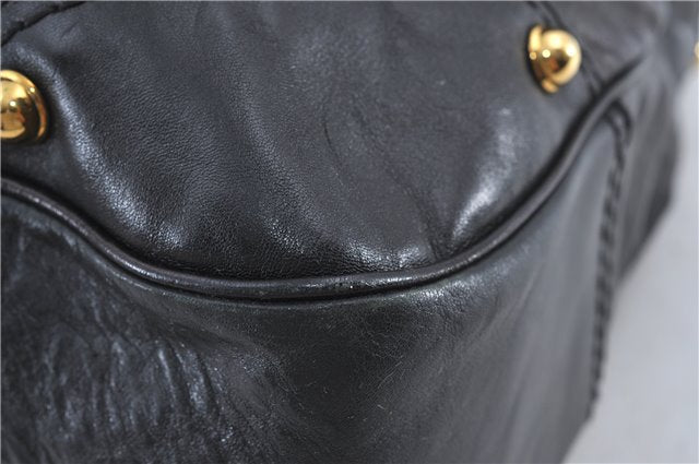 Authentic GUCCI Shoulder Hand Bag Leather 203542 Black J4237