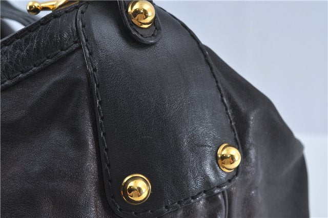 Authentic GUCCI Shoulder Hand Bag Leather 203542 Black J4237