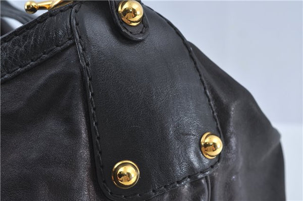 Authentic GUCCI Shoulder Hand Bag Leather 203542 Black J4237