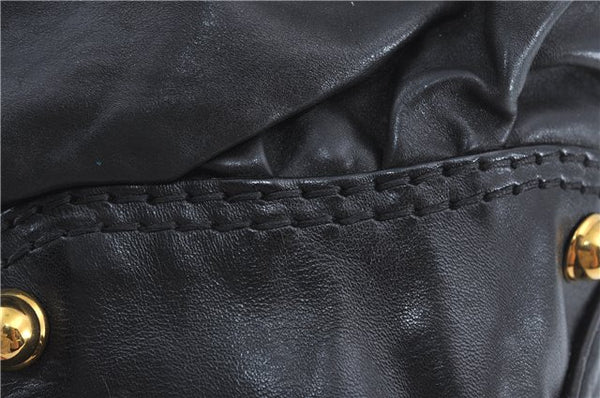 Authentic GUCCI Shoulder Hand Bag Leather 203542 Black J4237