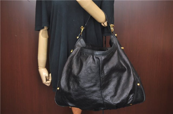 Authentic GUCCI Shoulder Hand Bag Leather 203542 Black J4237