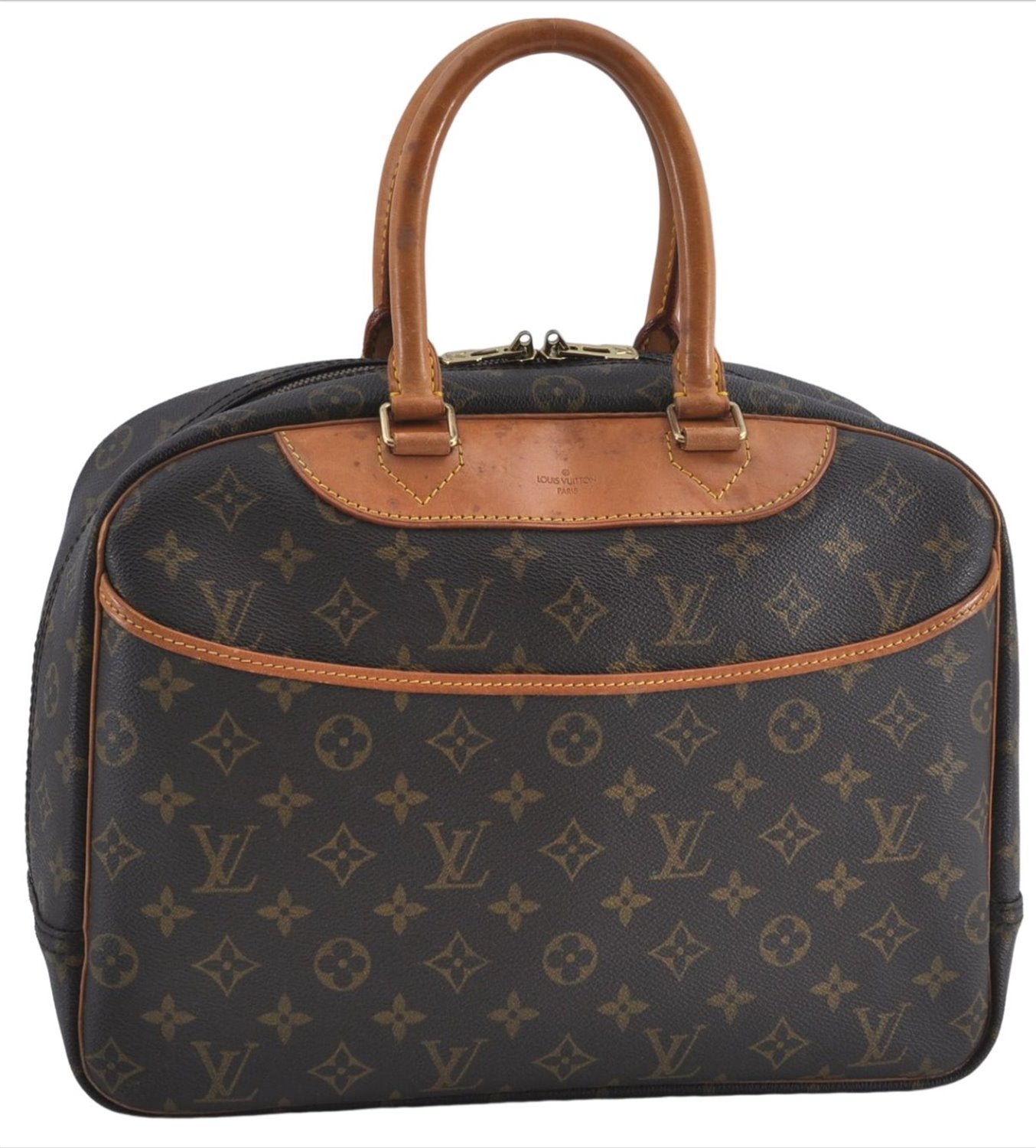 Authentic Louis Vuitton Monogram Deauville Hand Bag M47270 LV J4244
