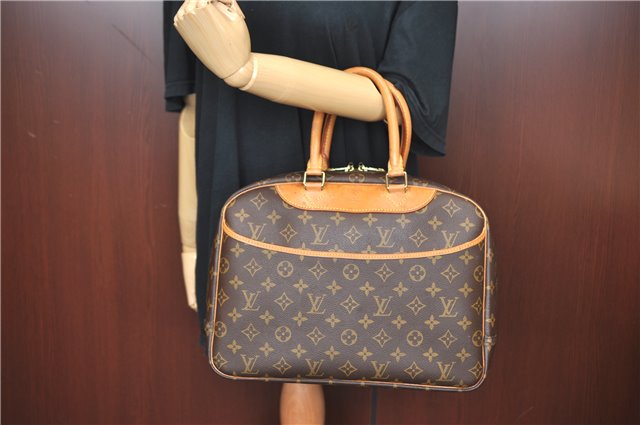 Authentic Louis Vuitton Monogram Deauville Hand Bag M47270 LV J4244