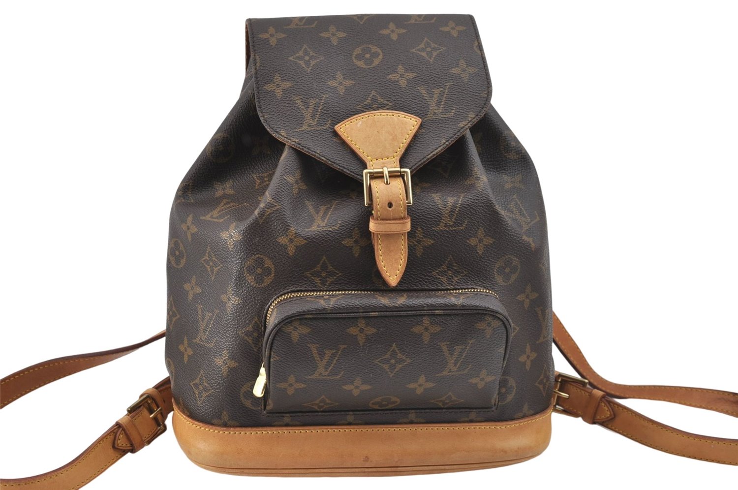Authentic Louis Vuitton Monogram Montsouris MM Backpack M51136 LV J4245